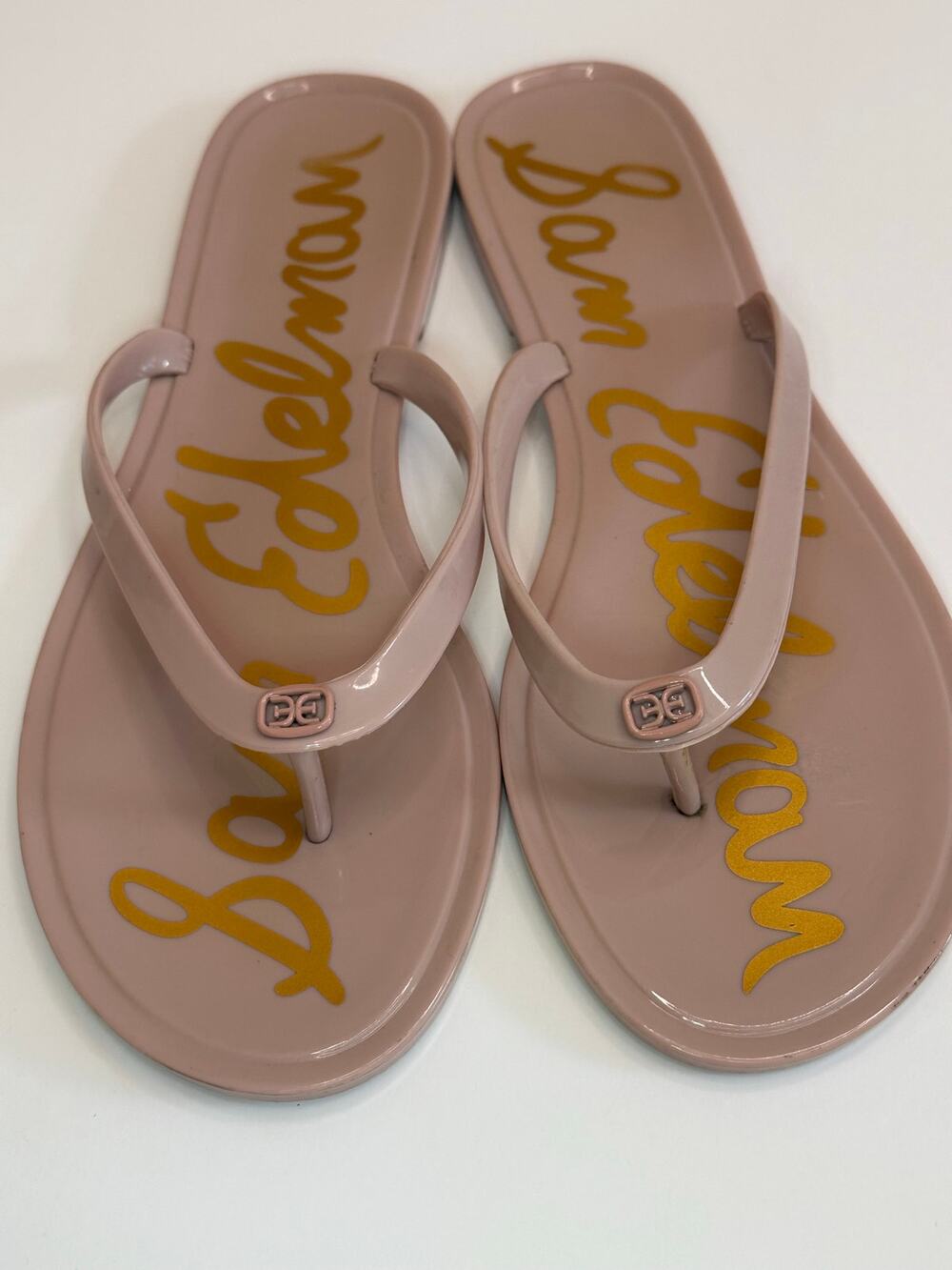 Sam Edelman Woman's Dean Thong Jelly Flip Flops Sandals Rose Dust Sz 10
